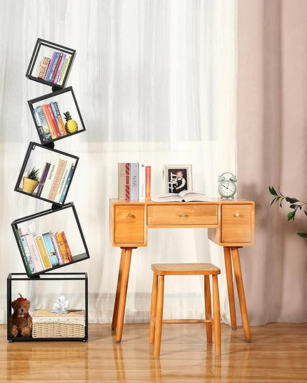 Bookshelf 2024 NEW, 5-Tier Bookshelves, 67" Tall Black Bookshelf, Book Shelf, Bookcase, Modern Bookshelf, Storage Shelf for CDs/Books/Collections, Display Shelf for Livingroom, Bedroom, Office - LeafyLoom