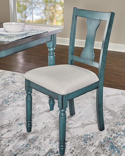 Powell Furniture Willow, Teal Blue, Set of 2 Side Chair, - LeafyLoom