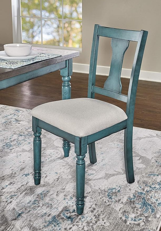 Powell Furniture Willow, Teal Blue, Set of 2 Side Chair, - LeafyLoom