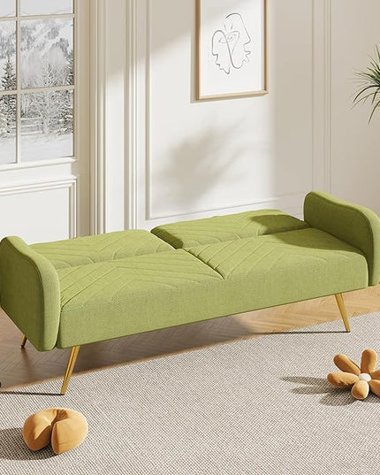 NicBex Sectional Couch Sofa with 2 Throw Pillows Sofa Bed Cloud Couch for Living Room Furniture Sets with Adjustable Back, Modular Sofa for Living Room, Bedroom, Apartment,70.47" L, Green - LeafyLoom