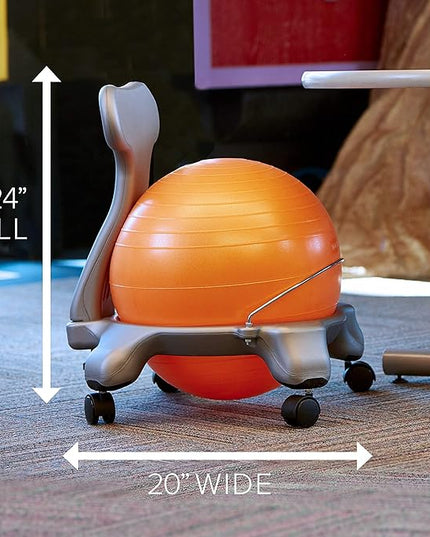Gaiam Kids Balance Ball Chair - Classic Children's Stability Ball Chair, Alternative School Classroom Flexible Desk Seating for Active Students with Satisfaction Guarantee, Blue/Green - LeafyLoom