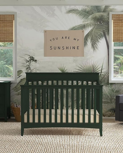 DaVinci Grove 4-in-1 Convertible Crib in Forest Green, Greenguard Gold Certified - LeafyLoom