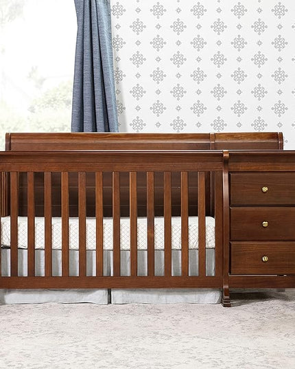 DaVinci Kalani 4-in-1 Convertible Crib and Changer Combo in Espresso - LeafyLoom