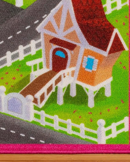 Gertmenian Disney Minnie Mouse Happy Helpers Road Play Area Rug for Children | Kids Home Decor for Girls & Boys | 4x6 Large, Multi, 27058 - LeafyLoom