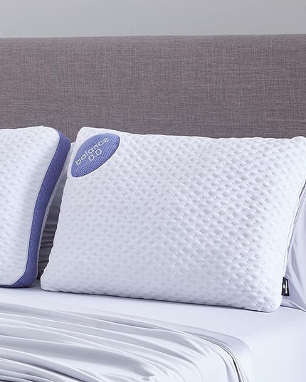 Bedgear Balance Performance Pillow - Size 0.0 - Moisture Wicking Bed Pillow for All Sleep Positions - Medium Firmness Bed Pillow - Hypoallergenic, Washable Removable Cover - 20" W x 26" L x 4.75" H - LeafyLoom