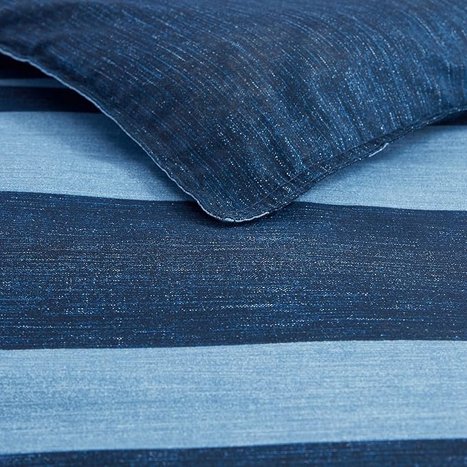 Nautica - King Size Comforter Set, Cotton Reversible Bedding with Matching Shams, Stylish Home Decor (Longpoint Blue, King) - LeafyLoom