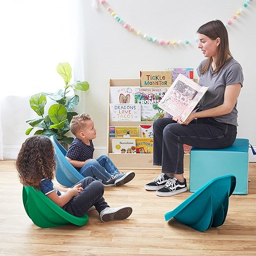 ECR4Kids Leaf Floor Seat, Rocker Chair, Contemporary, 6-Piece - LeafyLoom