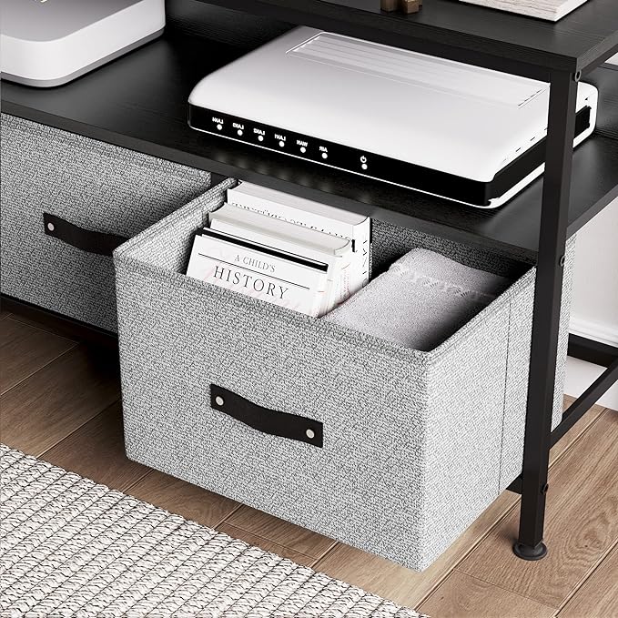 IDEALHOUSE Dresser TV Stand 50 Inch Entertainment Center with Storage TV Stand for Bedroom Small TV Stand Dresser with Drawers and Shelves, TV & Media Console Table Furniture for Living Room, Grey - LeafyLoom