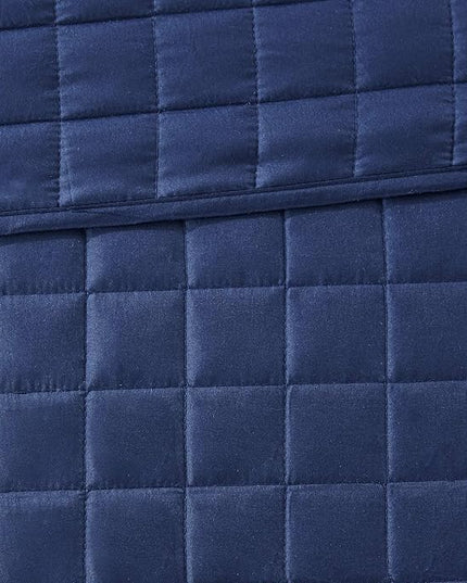 Madison Park Heritage Comforter Quilt Combo Set - Modern Luxury Design, All Season Down Alternative Bedding, Matching Shams, Decorative Pillows, King/Cal King(104"x92"), Color Block Navy 8 Piece - LeafyLoom