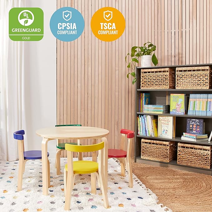 ECR4Kids ECRKids Seating, 5-Piece Table and Chairs Set, Assorted - LeafyLoom
