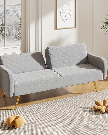 NicBex Sectional Couch Sofa with 2 Throw Pillows Sofa Bed Cloud Couch for Living Room Furniture Sets with Adjustable Back, Modular Sofa for Living Room, Bedroom, Apartment,70.47" L, Gray - LeafyLoom
