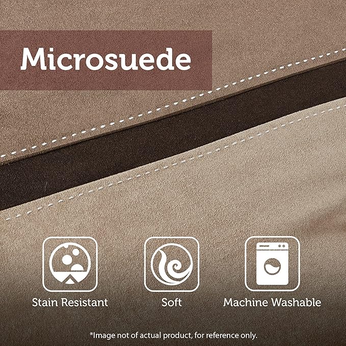 Madison Park Palisades Comforter Set Modern Faux Suede Pieced Stripe Design, All Season Down Alternative Cozy Bedding with Matching Shams, Decorative Pillows, Queen(90"x90"), Brown 7 Piece - LeafyLoom
