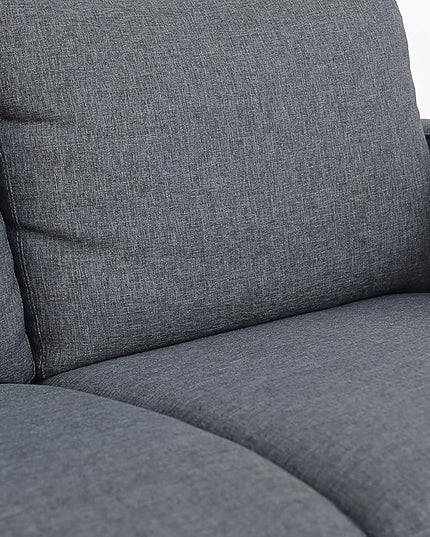 Furinno Bayonne Modern Upholstered Loveseat/Sofa Couch for Living Room, Gunmetal - LeafyLoom