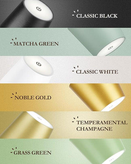 2Pack Gold Cordless Table Lamp, 5200mAh IP54 Waterproof Rechargeable Battery Desk Lamp, 3 Color Stepless Dimming Up，Battery Operated Lamp for Kitchen/Outdoor/Restaurant/Camping (Gold) - LeafyLoom