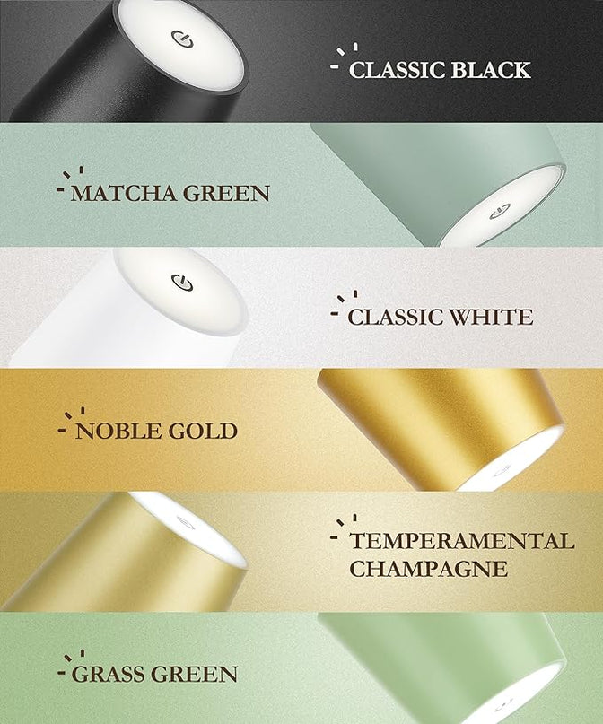 2Pack Gold Cordless Table Lamp, 5200mAh IP54 Waterproof Rechargeable Battery Desk Lamp, 3 Color Stepless Dimming Up，Battery Operated Lamp for Kitchen/Outdoor/Restaurant/Camping (Gold) - LeafyLoom