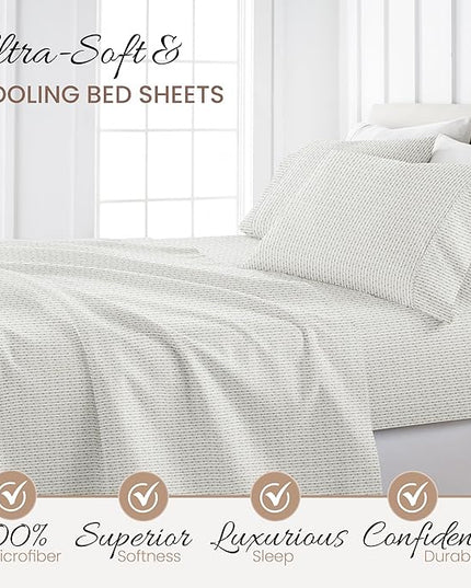 Linen Market 3 Piece Twin Bedding Sheet Set (Sage Arrows) - Sleep Better Than Ever with These Ultra-Soft & Cooling Bed Sheets for Your Twin Size Bed - Deep Pocket Fits 16" Mattress - LeafyLoom