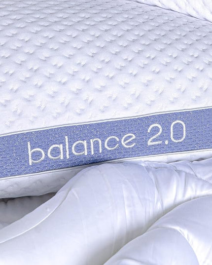 Bedgear Balance Performance Pillow - Size 2.0 - Moisture Wicking Bed Pillow - All Sleep Positions - Medium Firmness Sleeping Pillow - Hypoallergenic, Washable Removable Cover - 20" W x 26" L x 5.75" H - LeafyLoom