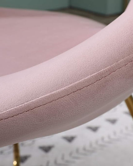 Roundhill Furniture Slatina Silky Velvet Upholstered Accent Chair with Gold Tone Finished Base, 25D x 28W x 31.5H in, Pink - LeafyLoom