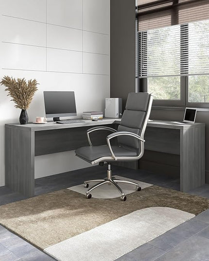 Bush Business Furniture Echo L Shaped Computer Desk, 72W, Modern Gray - LeafyLoom