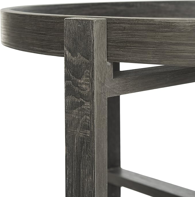 Safavieh Home Collection Cursten Retro Wood Tray Top Coffee Table, Dark Grey - LeafyLoom