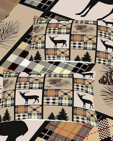 NINENINE Deer Bedding Set Camo American Flag Comforter Set Twin Bedding Set for Boys Hunting Bedding Set for Kids,Teen Camouflage Bedding Sets with 1 Comforter 1Pillowcase - LeafyLoom