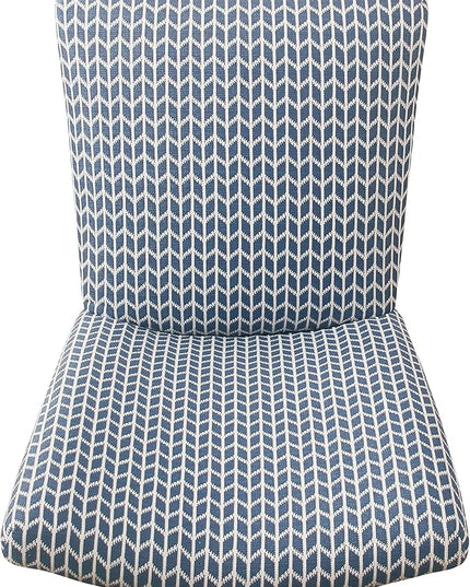 HomePop Classic Parsons Dining Chairs, Pack of 2, Blue Geometric - LeafyLoom