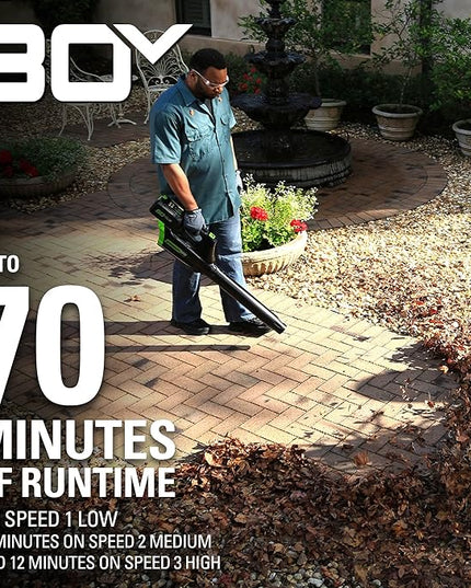 Greenworks 80V (125 MPH / 500 CFM / 75+ Compatible Tools) Cordless Axial Leaf Blower, 2.0Ah Battery and Charger Included - LeafyLoom