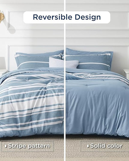 Bedsure Twin Comforter Set with Sheets - 5 Pieces Twin Bedding Sets, Twin Bed in a Bag - LeafyLoom