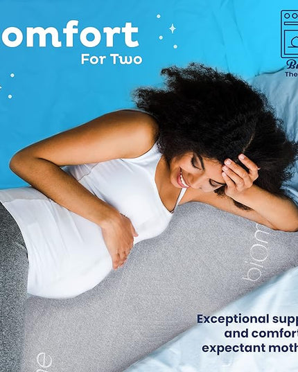 Snuggle-Pedic Long Body Pillow for Adults - Big 20x54 Pregnancy Pillows w/Shredded Memory Foam & Cooling Pillow Cover - Cuddle Firm Maternity Side Sleeper Pillow Insert to Hug for Bed - Grayy - LeafyLoom
