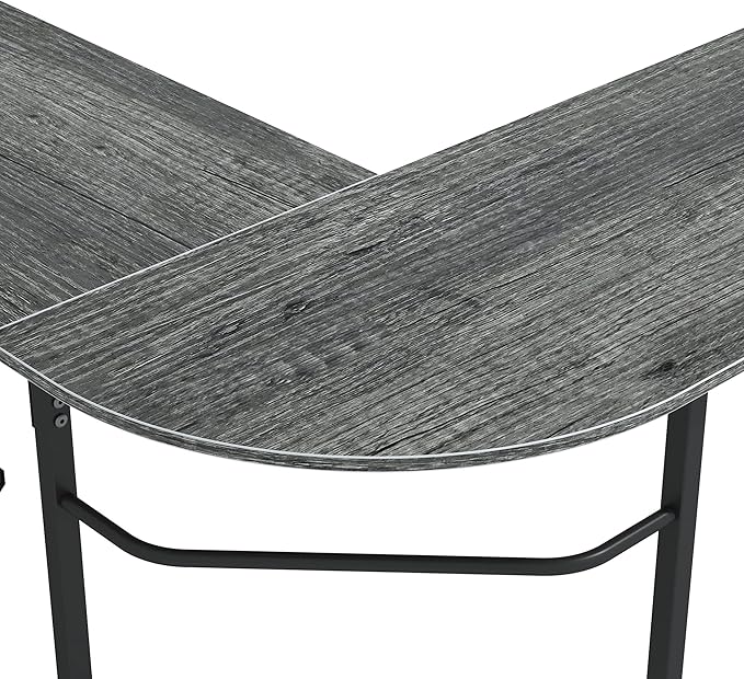 66 Inch L-Shaped Corner Computer Desk, Home Office Desk, Large Space Gaming Desk, Studying Writing Table Workstation, Gray - LeafyLoom