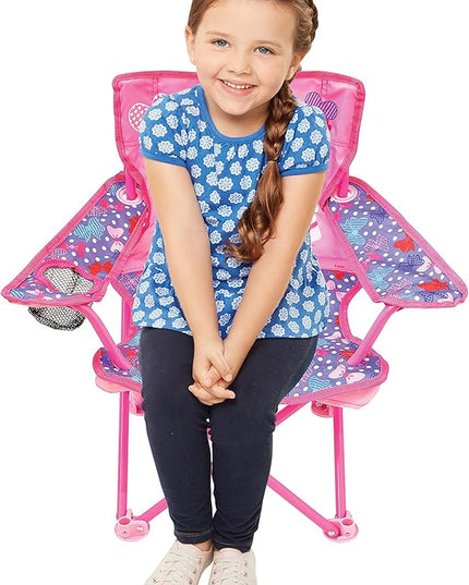 JAKKS Pacific Minnie Camp Chair for Kids, Portable Camping Fold N Go Chair with Carry Bag, Minnie - Bows - LeafyLoom
