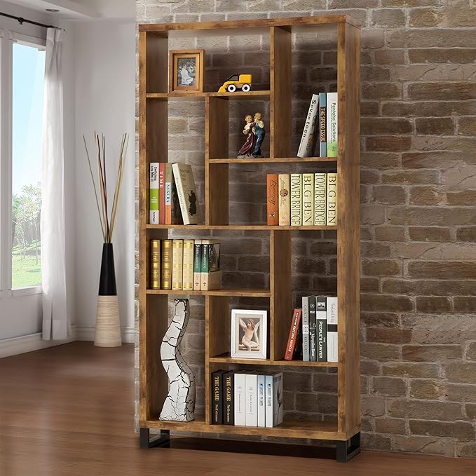 Coaster Home Furnishings Delwin 10-Shelf Bookcase Antique Nutmeg - LeafyLoom