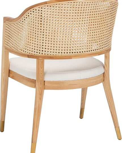 Safavieh Couture Home Collection Rogue Natural Rattan Living Room Dining Accent Chair (Fully Assembled) SFV4106B - LeafyLoom
