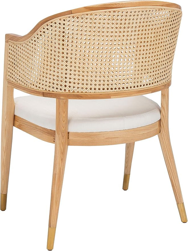 Safavieh Couture Home Collection Rogue Natural Rattan Living Room Dining Accent Chair (Fully Assembled) SFV4106B - LeafyLoom