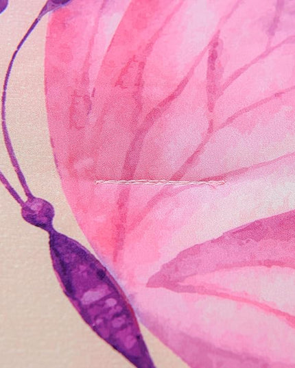 Btargot 3 Piece Butterfly Pattern Girls Comforter Set with 2 Pillow Covers, Gradient Line Rainbow Printed Bedding Set for Women, Full Multi Color - LeafyLoom