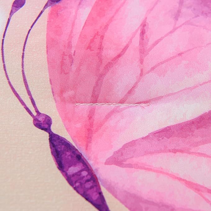 Btargot 3 Piece Butterfly Pattern Girls Comforter Set with 2 Pillow Covers, Gradient Line Rainbow Printed Bedding Set for Women, Full Multi Color - LeafyLoom