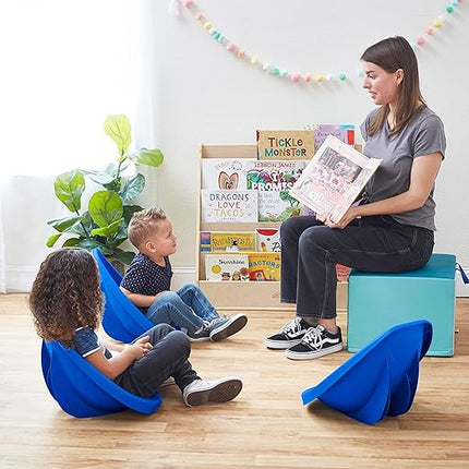 ECR4Kids Leaf Floor Seat, Rocker Chair, Blue, 6-Piece - LeafyLoom