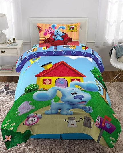 Franco Kids Bedding Super Soft Comforter and Sheet Set, 4 Piece Twin Size, Blues Clues - LeafyLoom