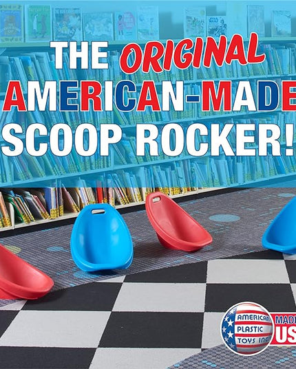 American Plastic Toys Little Kids (2-Pack, Red), Stackable, Lightweight, & Portable, Reading, Gaming, TV, Outdoor & Indoor, 50lb Max Scoop Rocker - LeafyLoom