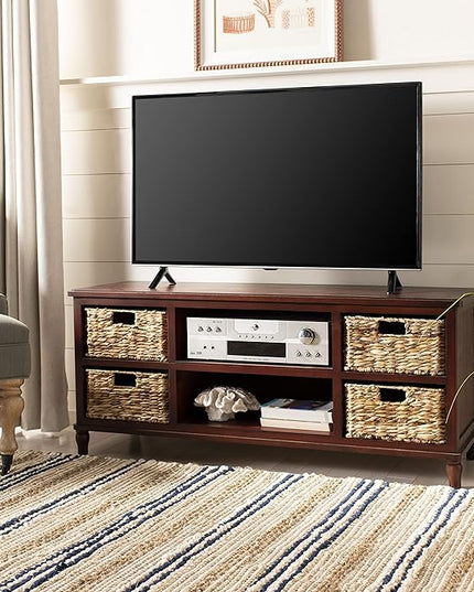 Safavieh Home Collection Rooney Entertainment TV Unit, Cherry - LeafyLoom