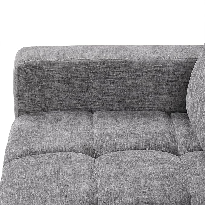 89'' L Shaped Upholstered Convertible Sleeper Sectional Sofa with Storage Chaise and Pull-Out Bed, 3-Seat Reversible Corner Couches for Living Rooms, Offices, Apartment, Gray, 89 Inch - LeafyLoom