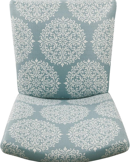 HomePop Parsons Classic Upholstered Accent Dining Chair,Set of 2, Blue and Cream Medallion - LeafyLoom