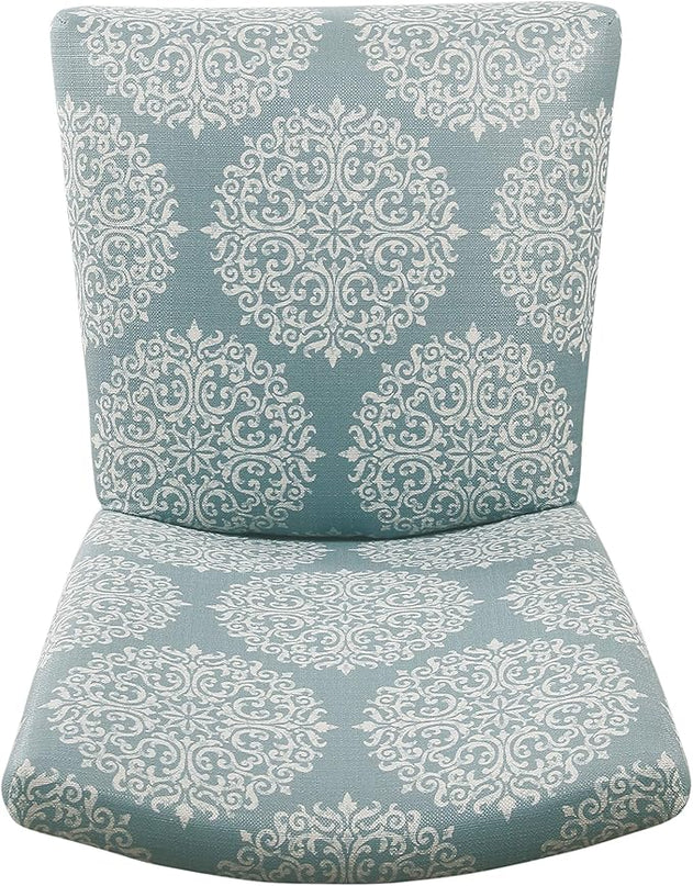 HomePop Parsons Classic Upholstered Accent Dining Chair,Set of 2, Blue and Cream Medallion - LeafyLoom