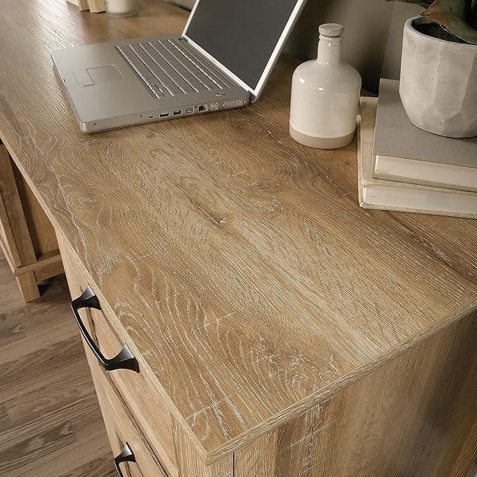 Sauder Garden Villa Desk, L: 59.06" x W: 20.71" x H: 29.80", Orchard Oak Finish - LeafyLoom