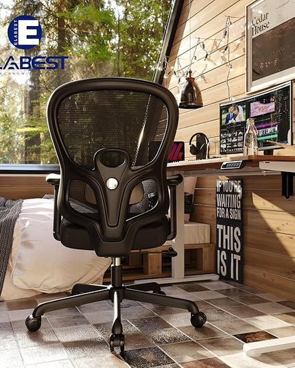 Ergonomic Office Chair,Home Office Chair with Mesh Back,Multi-function Lumbar Support,Built-in Springs Seat,Executive Task Chair with 3-D Big Armrests,Tilt Function,Computer Desk Chair (Black) - LeafyLoom