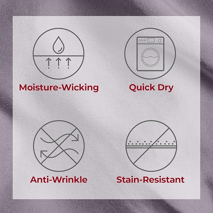 Mellanni Split King Sheets Set - 5 PC Iconic Collection Bedding Sheets & Pillowcases - Hotel Luxury, Extra Soft, Cooling Bed Sheets - Deep Pocket up to 16 inch (Split King, Hazy Lilac) - LeafyLoom