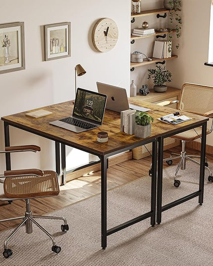 CubiCubi Computer Desk, 40 inch Home Office Writing Study Desk, Small Desk, Modern Simple Style, Basic Desk, Brown - LeafyLoom