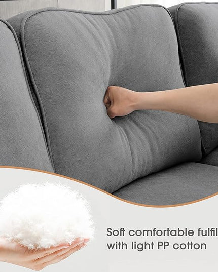 Sectional Couch-108 Modern U Shape Sectional Sofa, 7 Seat Modular Sectional Sofa with 3 Pillows, for Living Room, Apartment, Office - LeafyLoom