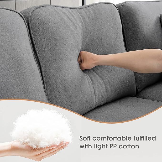 Sectional Couch-108 Modern U Shape Sectional Sofa, 7 Seat Modular Sectional Sofa with 3 Pillows, for Living Room, Apartment, Office - LeafyLoom