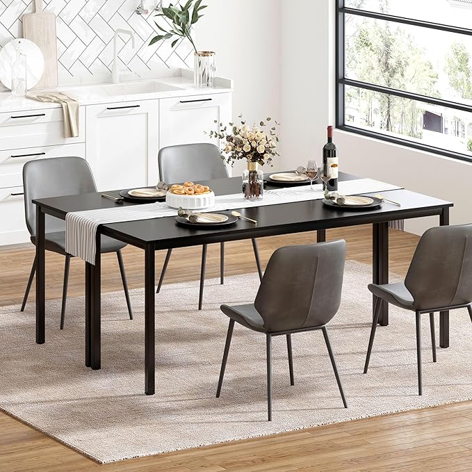 soges 70.8 Inch Stylish Computer Desk, Large Executive Office Desk, Simple Study Writing Desk, Workstation Business Furniture for Home Office, Black - LeafyLoom